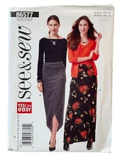 Butterick See & Sew B6577 Womens Wrap & Maxi Skirt Sewing Pattern Sizes 6-22