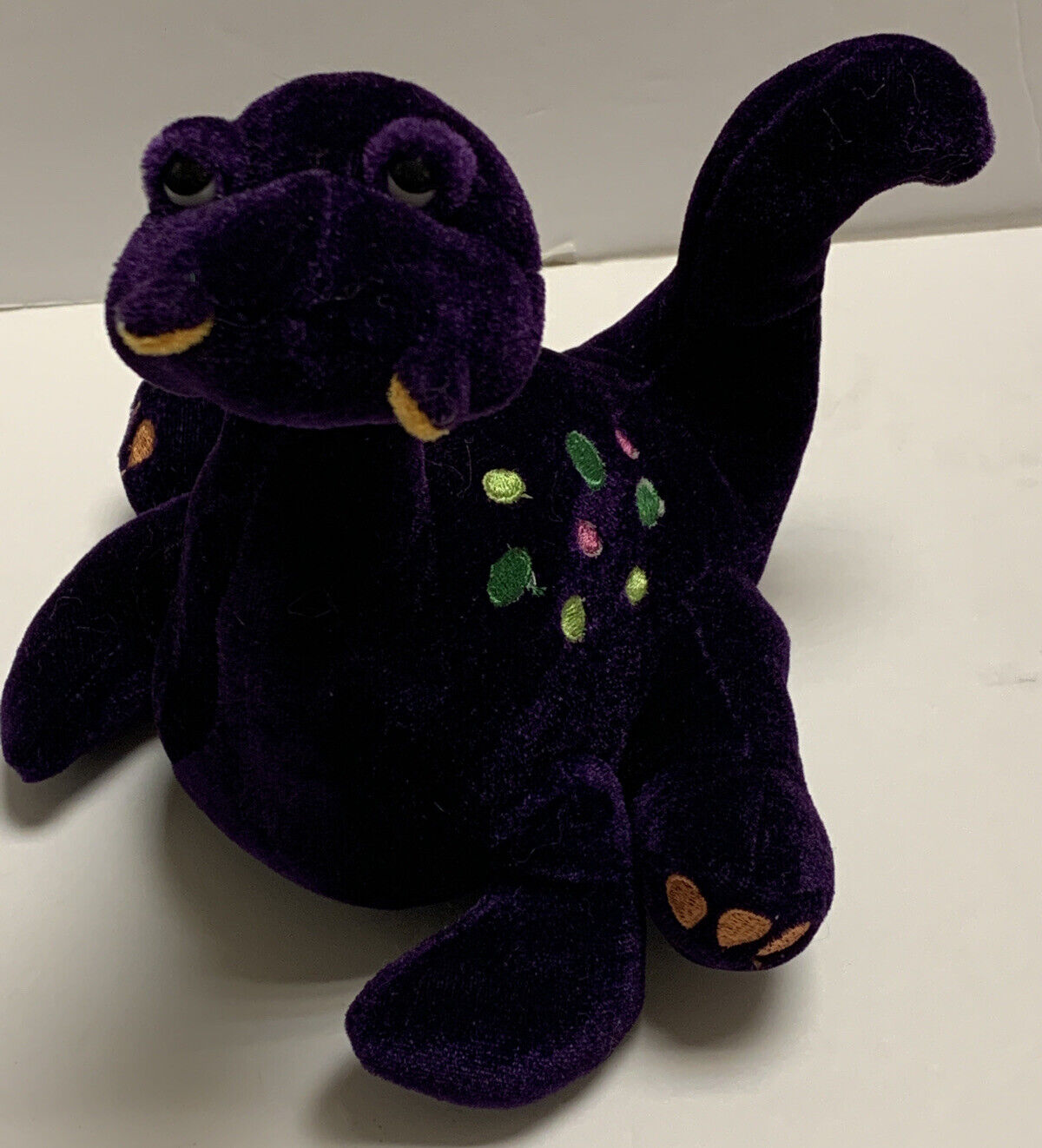 Purple Dinosaur Plush Stuffed Animal Soft Small BJ Toy Co. 9” Tall