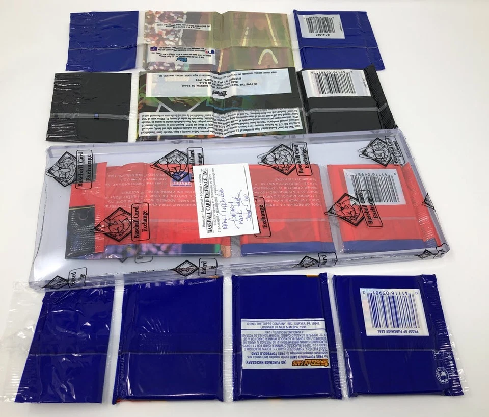 I993 1994 BBCE 1995 Topps & Bowman Rack Pack Derek Jeter Rookie Showing Lot Foto 2 de 4