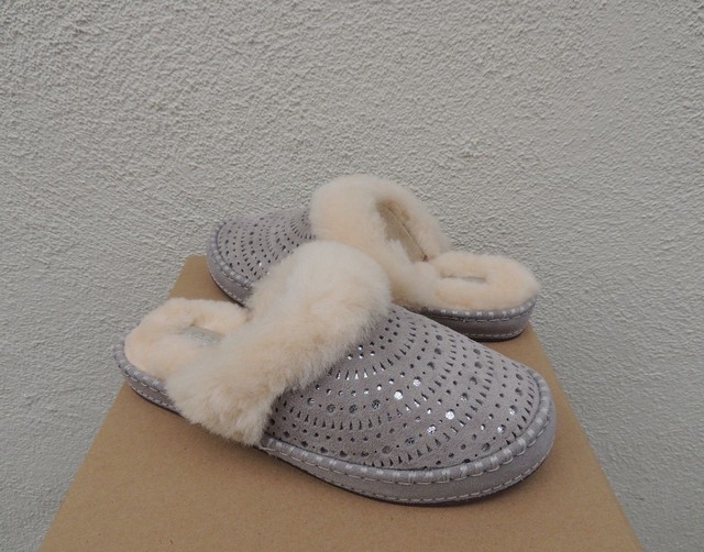 sheepskin slippers grey