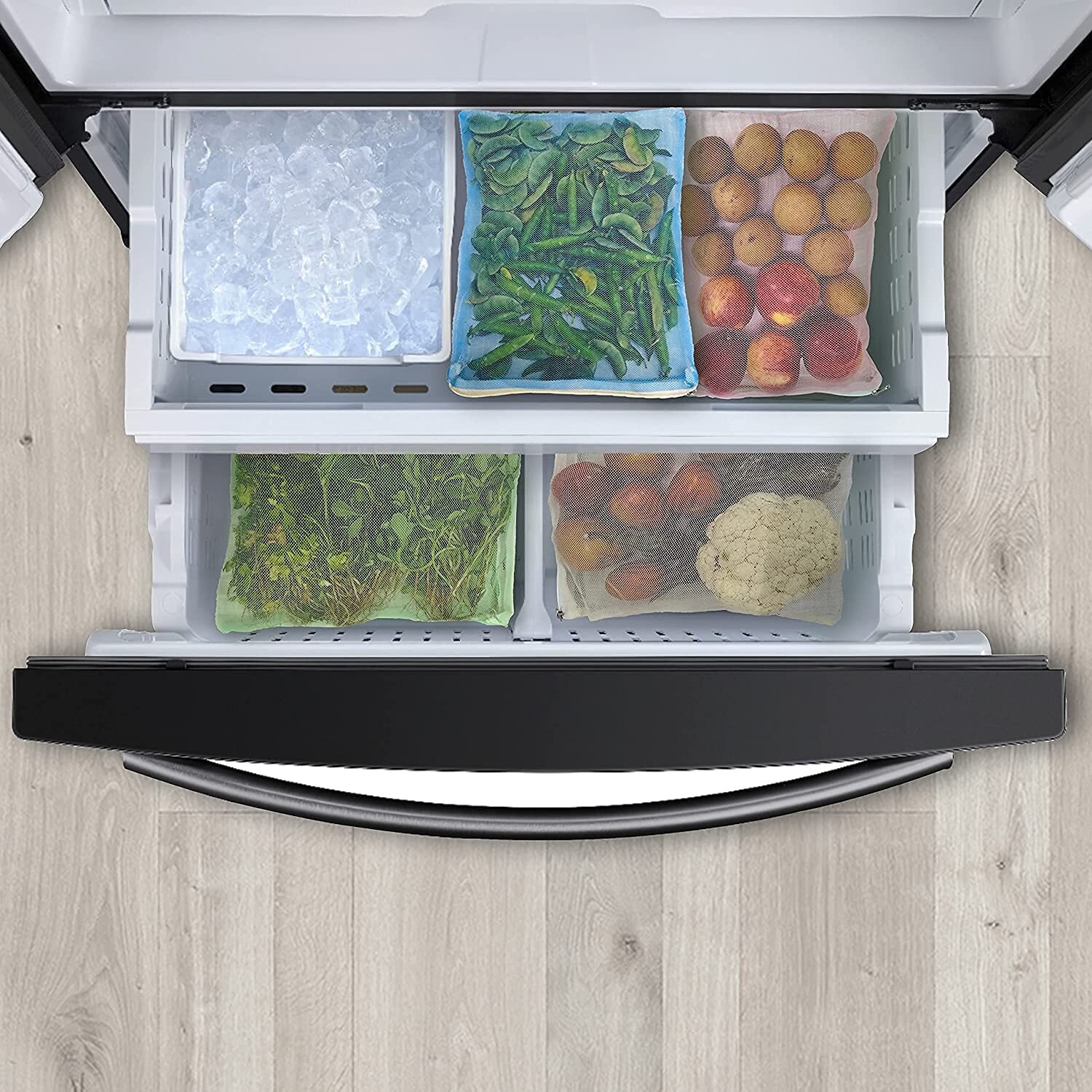 Reusable Washable Fridge Storage Bags Multi Colour Eco Friendly for