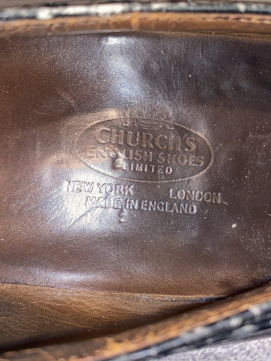Vintage Church's England Whipflex Black Leather Wingtip Vintage Church's England Whipflex Black Leather Wingtip