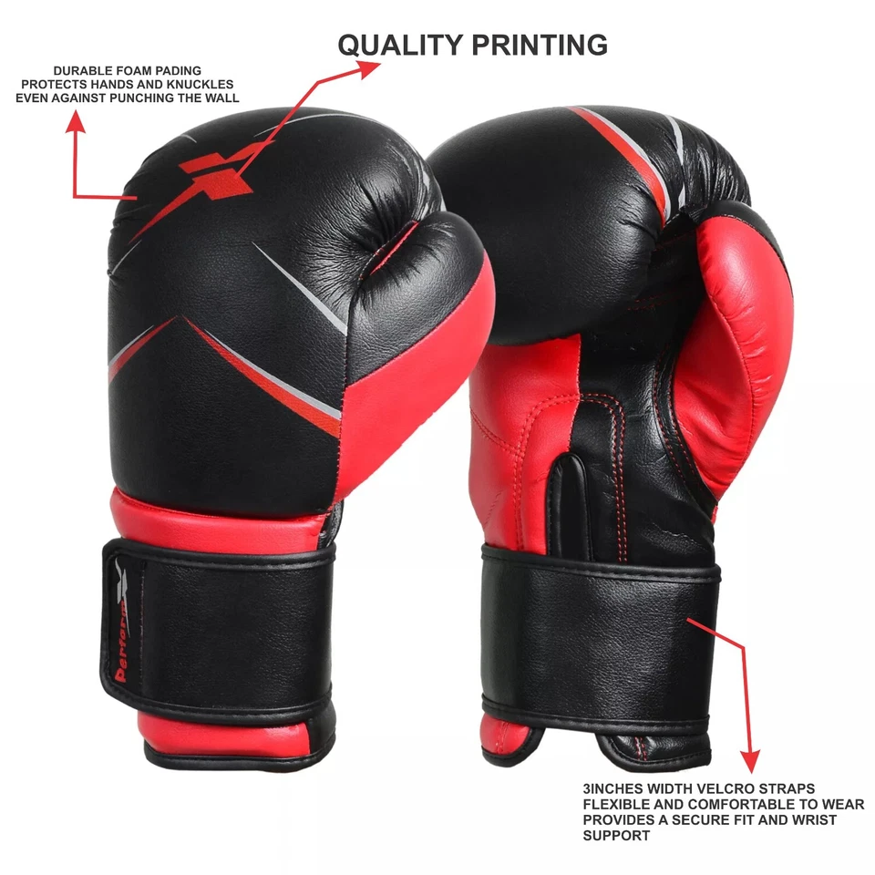 Guantes de Boxeo MMA Punzón Velocidad Luchador Enfoque Almohadillas Entrenamiento 12oz Juego de 4 Piezas Foto 3 de 4