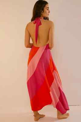 Free People Give Me A Spin Low Back Maxi - Strawberry Ice Combo - SMALL - NEW