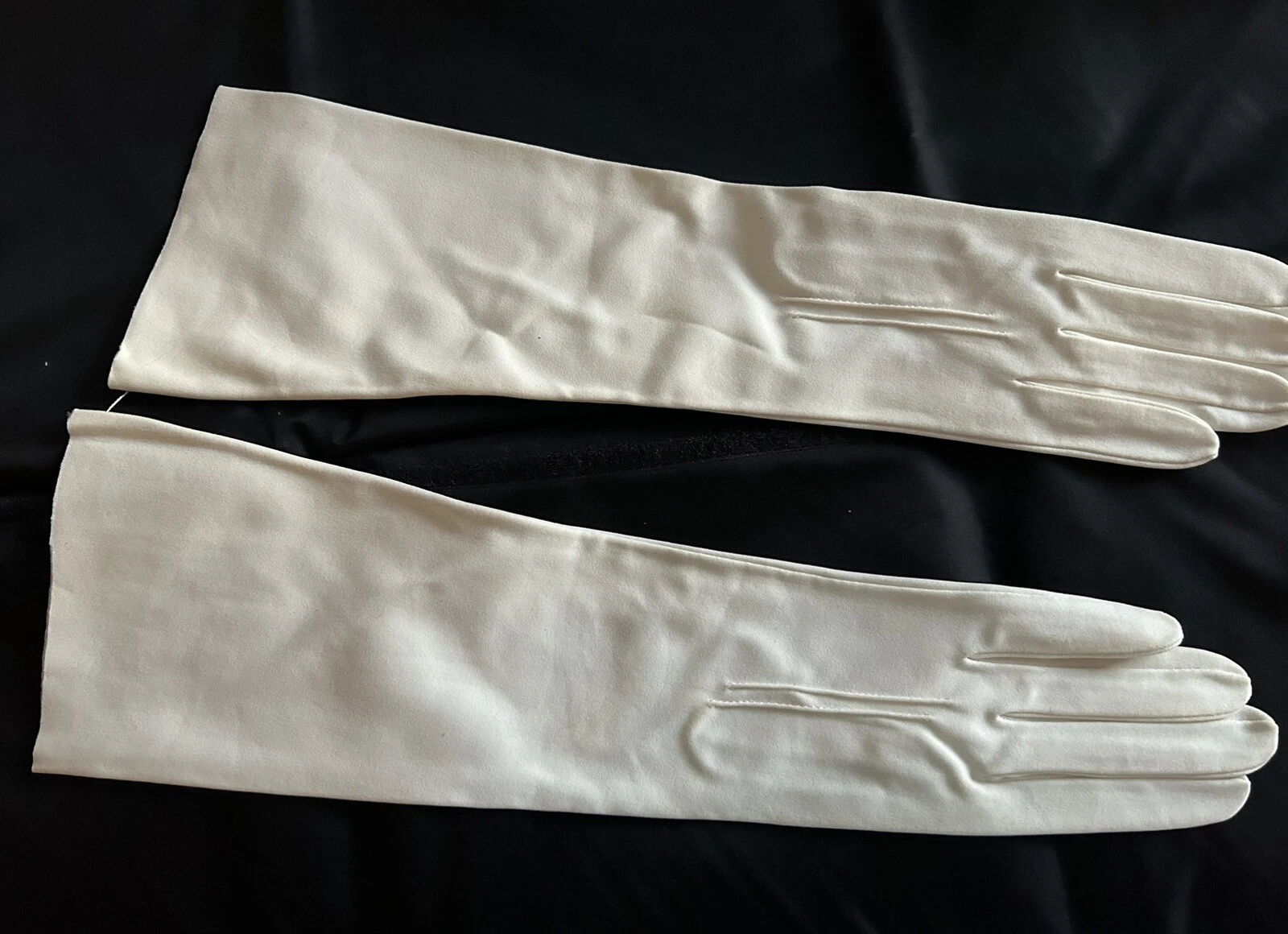 Gants longs blancs 100 % coton vintage 1965 neufs inutilisés taille 7