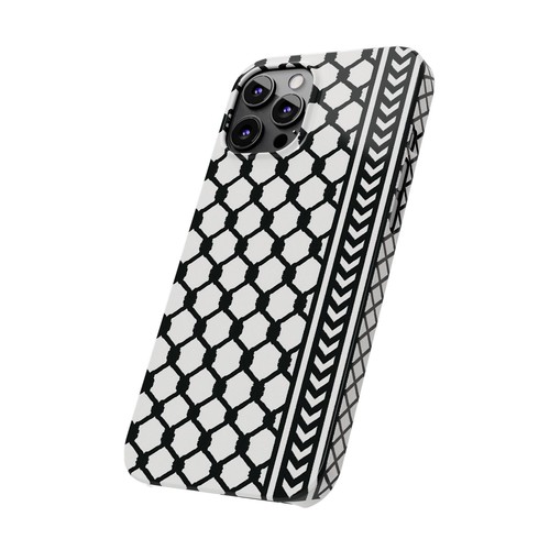 Slim Palestinian Kuffiyeh Phone Case Keffiyeh Pattern Cover iPhone Samsung Black - 第 60/82 張圖片