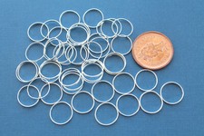 100 Linking Rings Silver Plated 12mm x 1mm - 7/16" FD051