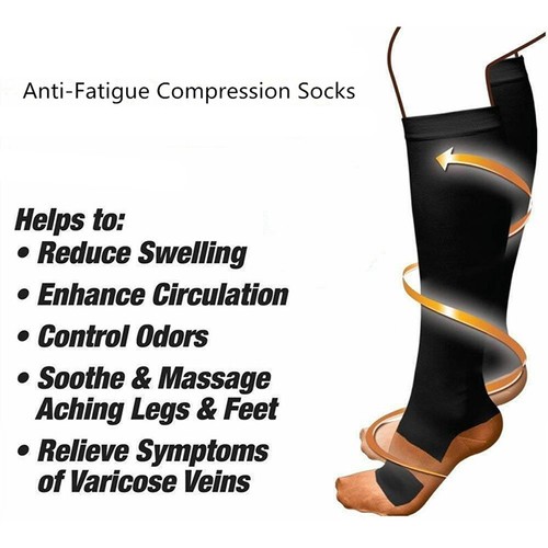 5 Pairs Copper Compression Socks 20-30mmHg Graduated Support Men Women S/M-XXL - Picture 4 of 17