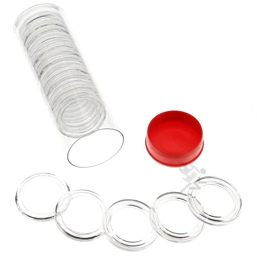 20 Air-Tite A22 1/4oz Gold Eagle Coin Holders & Red Plug Capsule Storage Tube