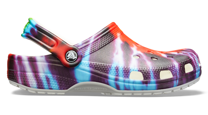 crocs rainbow tie dye