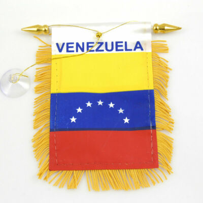 ''VENEZUELA'' 7 STAR FLAG MINI BANNER CAR WINDOW MIRROR 100D