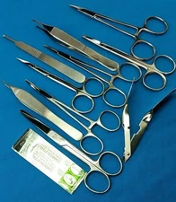 10 PCS SUTURE LACERATION MEDICAL STUDENT SURGICAL INSTRUMENTS KIT+5 BLADES#10