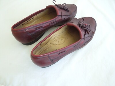Men Santoni Loafers Dress Terracotta Leather Tassel Shoes Sz  display picture 1
