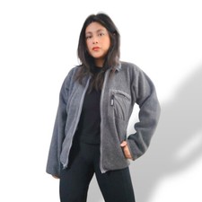 Patagonia Vintage 90's Made In USA Full Zip Fleece Jacket Mens Small Gray
