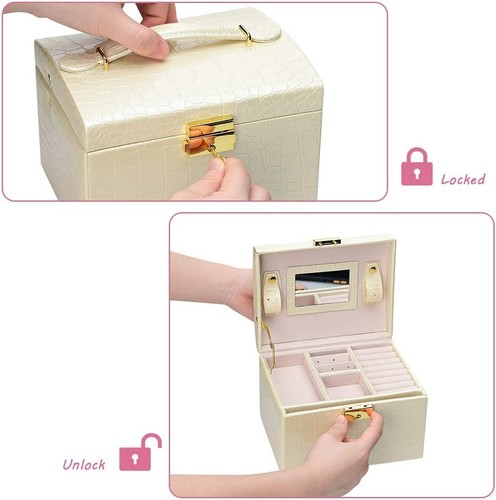 ⭐⭐⭐⭐⭐ Joyero para Mujer Niña con Espejo Caja de Almacenaje - Imagen 6 de 18