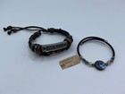 and other with abalone & beads Hawaiian Bracelets set of 2, leather adjustable