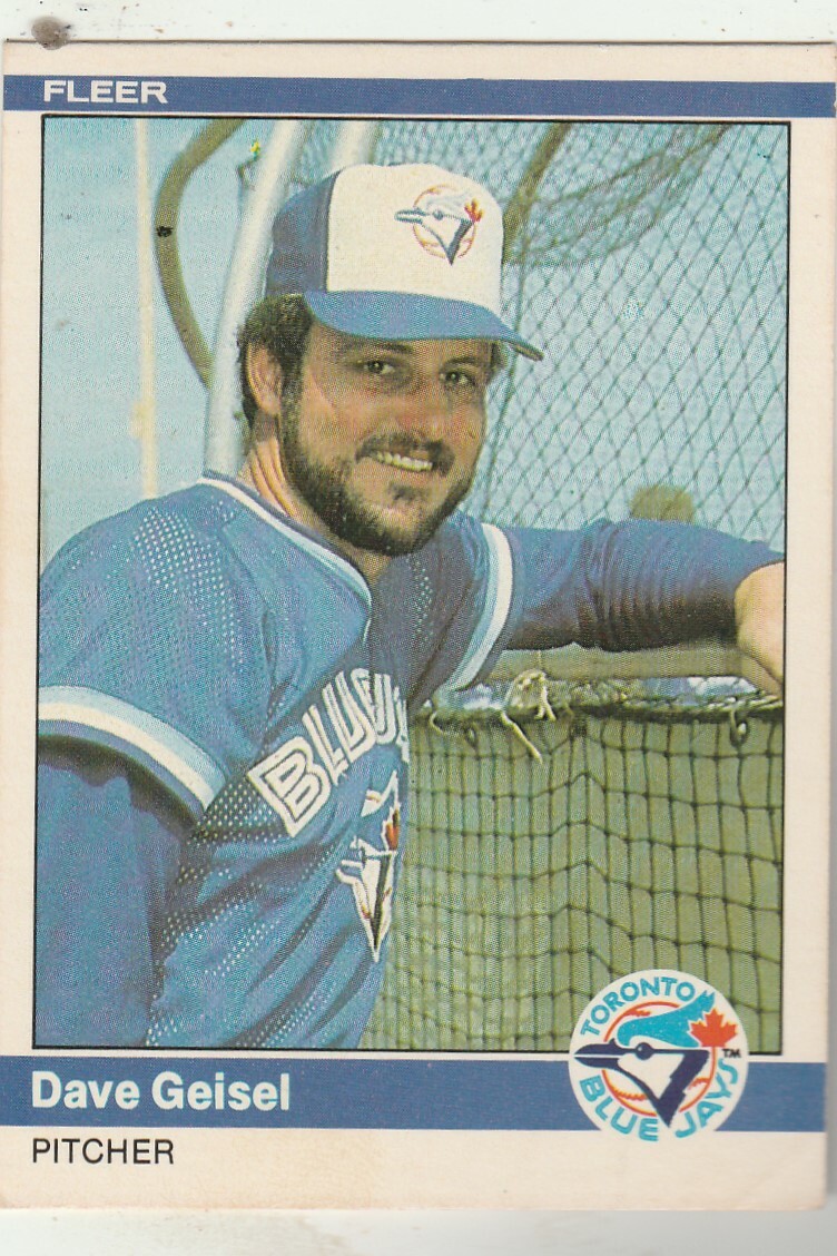 FREE SHIPPING-MINT-1984 Fleer #154 Dave Geisel Blue Jays PLUS BONUS CARDS