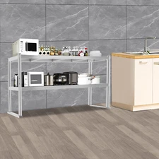 2-Tier Overshelf Stainless Steel Commercial Table For Prep&Work Table 12*59 Inch