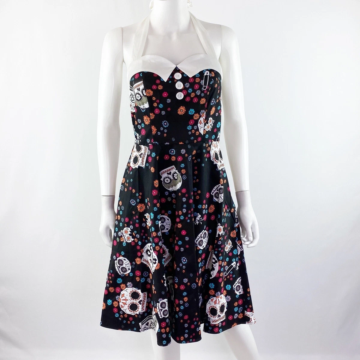 skull formal dress Skull Print Victorian Lace Dress, S main image 0