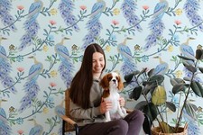 3D Watercolor Blue Peacock Leaves Wall Murals Wallpaper Murals Wall Sticker