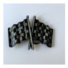 Racing Flags Black And White Checkered Racing Flag Belt Buckle