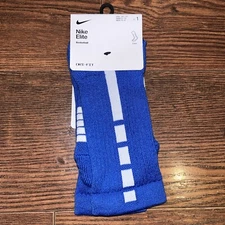 NEW Nike ELITE CREW TEAM Basketball Socks SX7622-480 Medium M 6-8/W 6-10 Royal