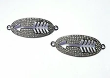 Pave Diamond Arrow Jewelry Connector 925 Silver Diamond Necklace Connector Charm