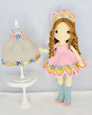 Crochet Doll, 100 Handmade Beautiful 12  Tall  Extra Crochet Dress pre-made 