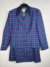 Vintage Pendleton Suit Women s 12/14 plaid wool suit skirt blazer sz 14 USA 3836