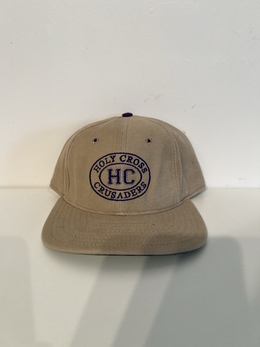 Holy Cross College Hat Vintage SnapBack Brown 90s Vtg