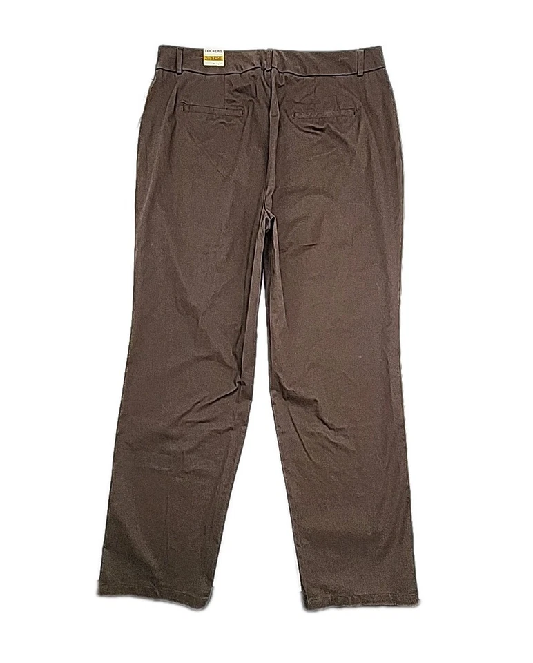 Dockers Pants Brown Chino Metro Size 16W Cotton Stretch 31" Inseam Flat NEW - Image 2 of 4