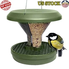 Smart Dual Food Chambers Bird Feeder Hanging Rodent-Proof Made in EU Green New