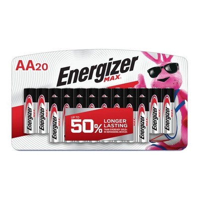 Energizer MAX AA Batteries (20 Pack), Double 20 Count (Pack of 1), Multicolor
