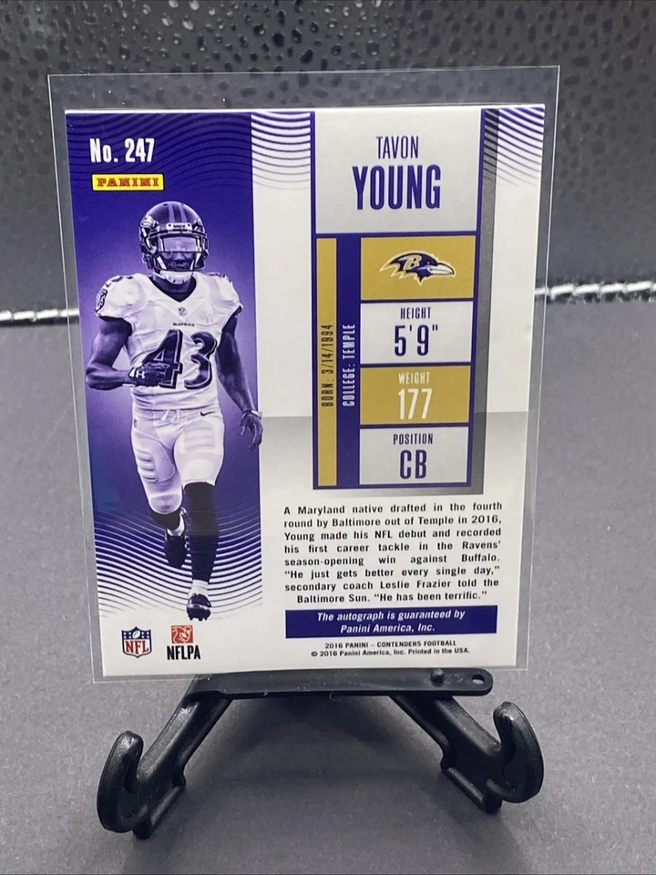 2016 Panini Contenders Tavon Young Rookie Ticket Auto Autograph - Image 2 of 2