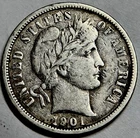 1901-o Barber Dime 90% Silver US Coin. I Combine Shipping