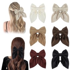 for Women's Satin Bow Hair Asian Spring Clip Elegant 14x10cm
