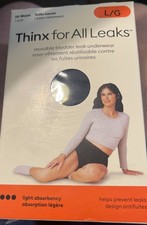 Thinx for All Leaks Black Hi-Waist Reusable Bladder Leak Underwear Size L Black