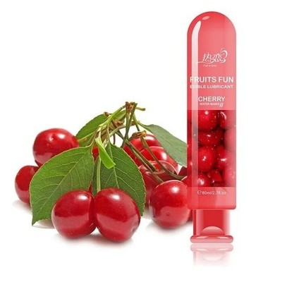 Cherry Flavored Sexual Lubricant Gel Water-Based Lube Edible Forplay 80mL