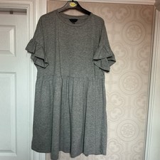 New Look Size 14  Grey Smock Style Dress Knee Length