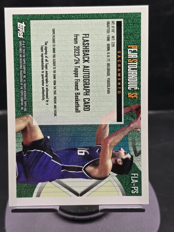 Peja Stojakovic 2023-24 Topps Finest Black Geometric Refractor Auto /25! Kings - Image 3 of 4