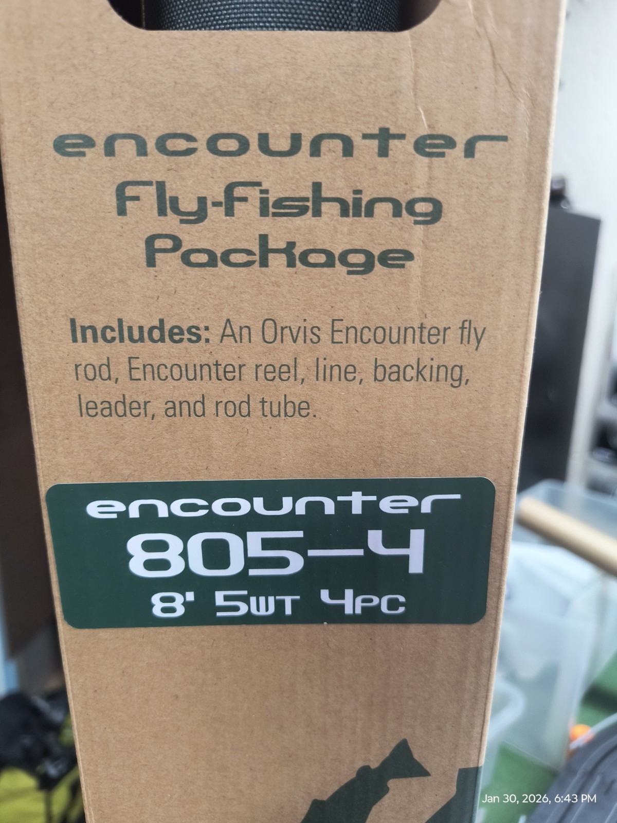 Orvis NIP Encounter fly fishing package 8'. 5wt. 4 pc. with 