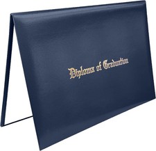 Diploma Holder 8.5"x11" Certificate Graduation Cover Smooth Leather Navy 1 Pack