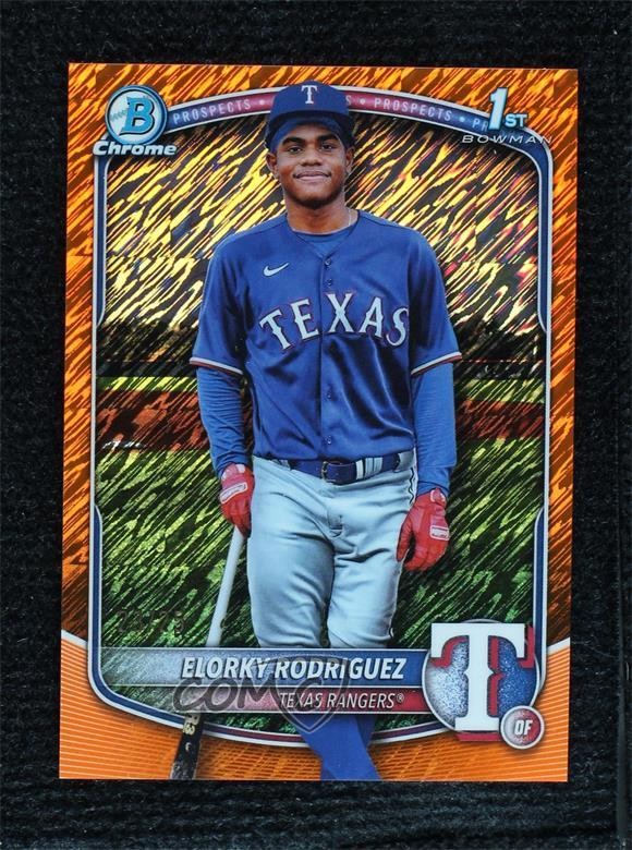 2025 Bowman Chrome Orange Shimmer Refractor 23/25 Elorky Rodriguez #BCP-186 1bk5