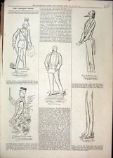 Original Old Antique Print 1879 Comedy Sketches Director Theatre Military Music