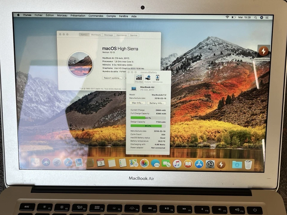 Apple MacBook Air 13" 2017 · i5 · 8GB · 128GB, photo 2 sur 5