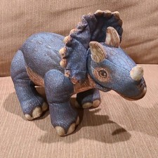 Dakins Blue Triceratops Dinosaur Plush 1992 Vintage Jurassic Park Stuffed Toy