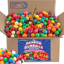 Bulk Rainbow Gumballs 11 lb, Approx. 470 Pcs....