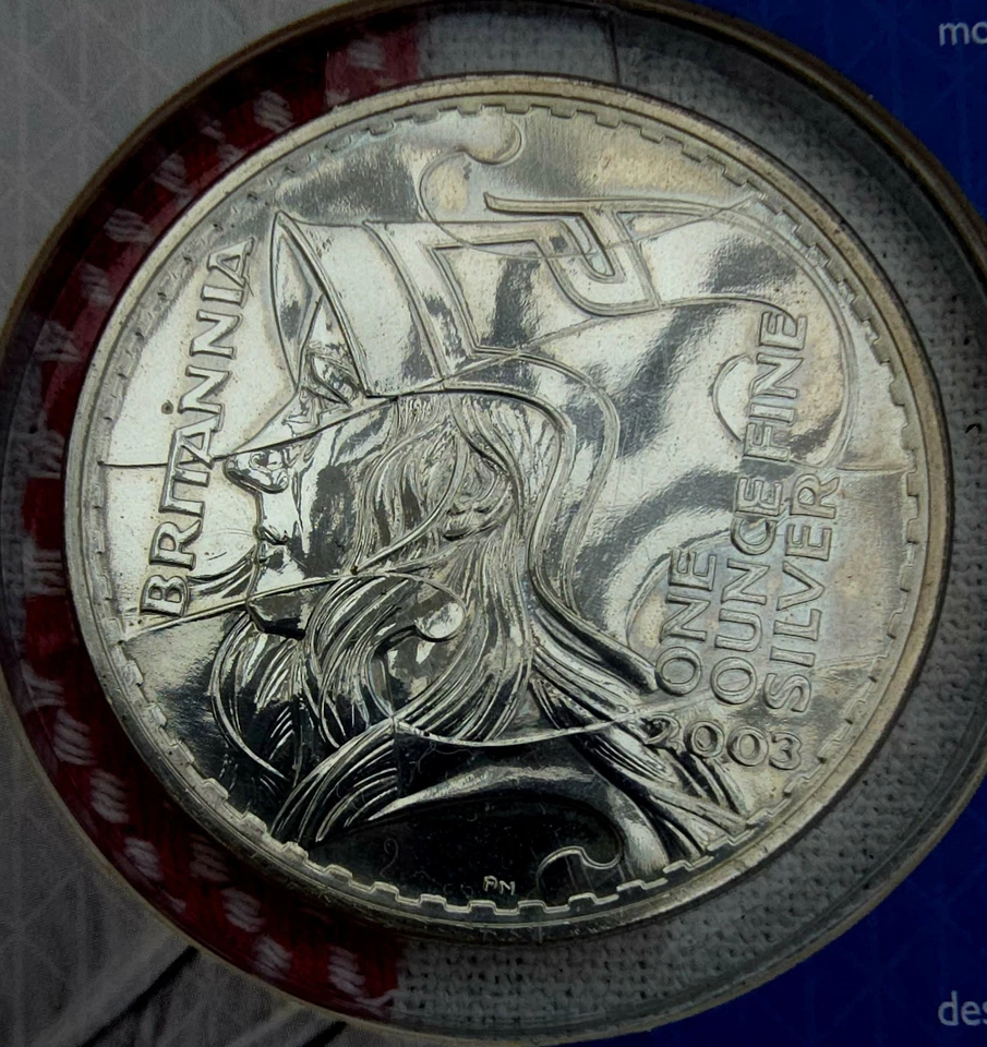 Royal Mint 2003 UK Britannia Silver Bullion Coin in Information Card - Image 3 of 3