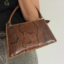 Vintage 1960's Handmade Genuine Python Snakeskin Purse Bag