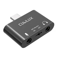 Cubilux USB C to Microphone Adapter (Support Real-Time MIC Monitor), Type C t...